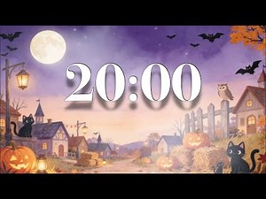 20 Minute Halloween Focus Timer 🎃 Cozy Fall Village Ambience | Spooky Countdown & Magical Music