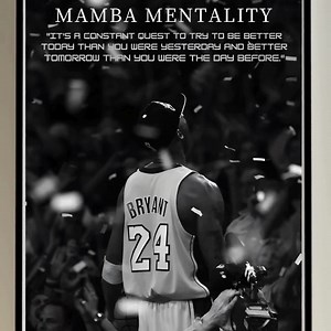 Mamba Mentality Motivation Quotes Wall Decor Inspirational Poster Canvas Kobe Bryant Basketball Player Poster Wall Art Acrylic Black Mamba - Etsy
