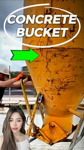 Concrete Bucket, a concrete casting tube lifted by a crane to pour liquid concrete #construction ...