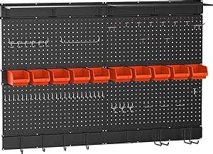 Ultrawall Black Pegboard Wall Organizer, 48X 36 inch for Garage Storage with Hooks, Storage Bins, Tool Panel Organizer, 72pcs