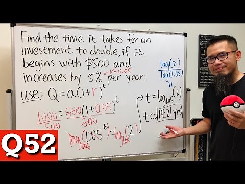 How to find the doubling time from an exponential growth equation