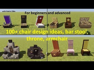 100+ Building Ideas for Chairs, Sofas, Bar stools, Thrones, Minecraft how to