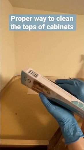 The Proper Way to Clean the Tops of Cabinets #procleaningtips #shorts