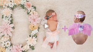 Watch Newborn Girls Photo Prop Outfit, Baby Angel Costume Lace on Amazon Live