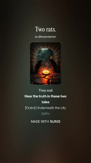 The non commercial version (Because it was created during when I let my subscription to Suno to run out. And for some reason I can't renew now. ) of "Two Rats" by Niakrad. Lyrics still written by me though. | Kavian Darkain