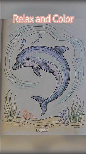Dolphin Coloring Page from Ocean Dreams Coloring Book