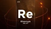 Rhenium symbol chemical element of the periodic table, 3D animation...
