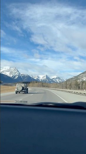 The Drive from Calgary to Banff is Absolutely Stunning! 🇨🇦🏔️❄️ #travelalberta