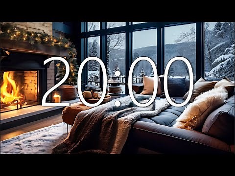 20 Minute Timer - Cozy Winter Ambience Fireplace, Music and Alarm 🎵⏰ (Skip to 15, 10, 5 min TIMER)