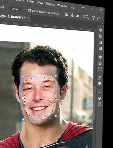 Face swap | Photoshop Tutorial #elonmusk #superman