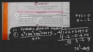 Remember this ! In the division by synthetic method the divisor... | Filo
