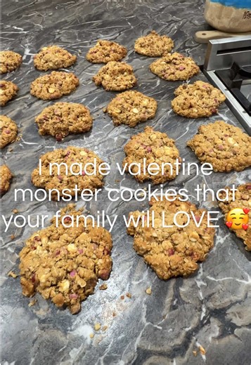 This is Day 11 of my 12 days of cookies. It's taking me a really long time to get done but I made valentine monster cookies for my daughter Hailey and they were perfection. ##justthebells10##valentinesdiy##bakinglove##monstercookies##cookierecipe