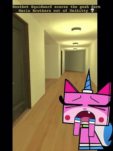 Unikitty gets scared by Nextbot Squidward