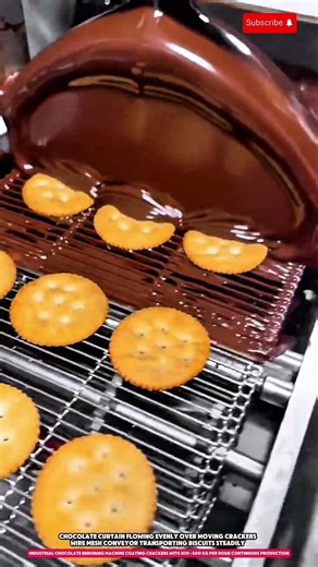Industrial Chocolate Enrobing Machine Coating Crackers With 300–500 kg Per Hour Continuous