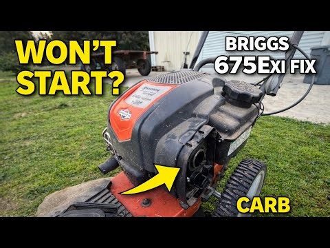 Husqvarna Wheeled String Trimmer Wont Start Briggs 675EXi Carb CLeaning Fix Also 300E 500E