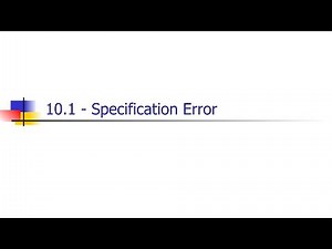 10.1 - Specification error