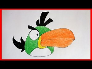 How to draw angry birds green bird Hal