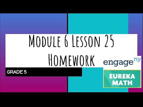 Engage NY // Eureka Math Grade 5 Module 6 Lesson 25 Homework
