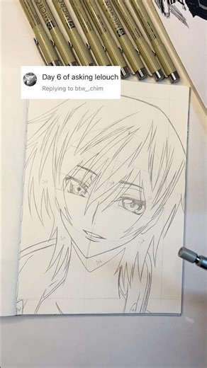 Drawing Lelouch from Code Geass✍🏻 Inking in part-2🤧#animeart #drawing #lelouchvibritannia #shorts