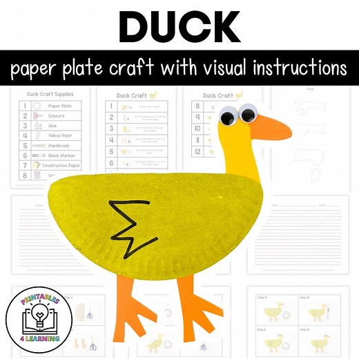 Duck Paper Plate Craft With Visual Instructions - Etsy UK
