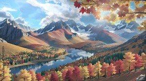 Witness the breathtaking beauty of autumn in the mountains as the vibrant colors of the changing leaves dance in a mesmerizing time lapse.
