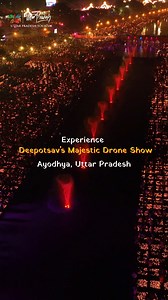46K views · 2K reactions | Don't miss experiencing the divine celebration of light - Deepotsav, on 19th October in Ayodhya, Uttar Pradesh. Get ready to witness mesmerising cultural performances, Ramleela, spectacular drone shows, fireworks, and much more! #AyodhyaDroneShow #DeepotsavDroneShow #DivineSkiesOfAyodhya #RamayanInTheSky #SkyLitWithFaith #DroneMagicAtDeepotsav #AyodhyaLightsUpTheSky #CelestialDeepotsav #WingsOfDevotion #SkyOfRamNagari | Uttar Pradesh Tourism | Facebook