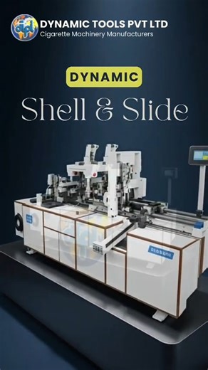 Dynamic Tools Pvt Ltd on Instagram: "🔥 DYNAMIC TOOLS PVT LTD – Leaders in Cigarette Machinery Manufacturing Introducing the DYNAMIC Shell & Slide ✨ Engineered for flexibility. Built for precision. This advanced system packs 10–25 cigarettes in both solid bundle and pull-foil styles, delivering unmatched speed, accuracy, and sealing efficiency for modern production lines. Upgrade your packaging workflow with machinery made for today’s high-demand markets. 📞 +91 9133330888 🌐 www.dynamictools.co