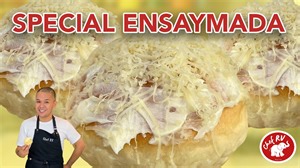 ENSAYMADA 1 cup water ½ cup white sugar 1 tablespoon instant dry yeast ½ cup 2 tablespoons (145grams) salted butter 6 egg yolks 2 whole eggs 5 ¼ cups bread flour ¼ teaspoon iodized salt Buttercream: 1 cup butter, at room temperature ¼ cup cream cheese ½ cup Peotraco Food Inc. premium powdered sugar | Chef RV Manabat