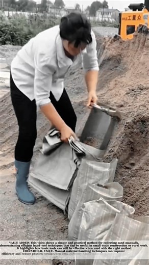 Manual Sand Collection Using a Simple Shovel Technique! #shorts