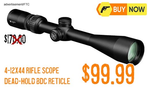 Vortex Sonora 4-12X44 Rifle Scope W/ Dead-Hold BDC Reticle $99.99 40% OFF