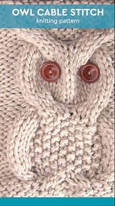 Happy International Owl Awareness Day 🦉Reply “Pattern” for your freebie! Learn how to knit a square and add the unique cable stitch to your own designs, whether flat or in-the-round. Bring your Great Horned Owl to life by adding craft buttons of your choice. | Studio Knit