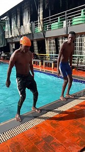 Exciting Pool Diving Action with Friends