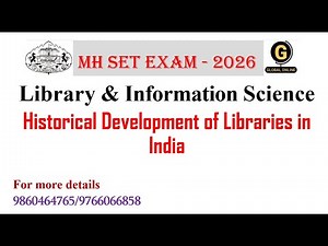 MH SET Library Sceince | unit 2 | Historical Development of Libraries in India | 2026 |