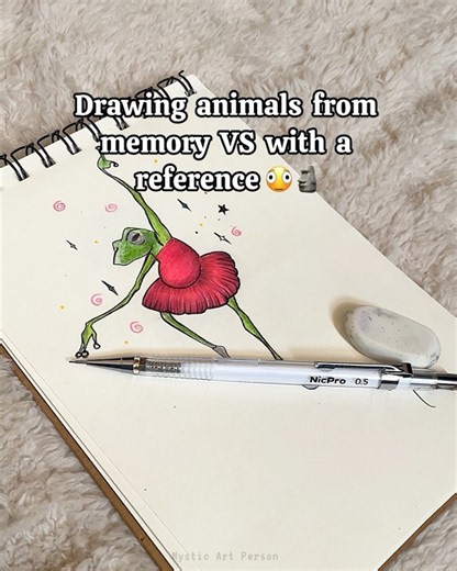 Drawing Animal from Memory and then from Reference | Drawing Challenge #art #drawing #challenge #fyp