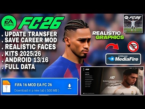 PS5 UPDATE! FIFA 16 MOD EA SPORTS FC 26 Android Offline| Can Career Mod+ All Tournaments HD GRAPHIC