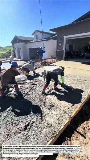 Manual Concrete Driveway Pouring and Leveling Process | Residential Construction Education.