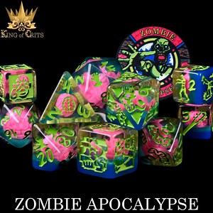 Zombie Apocalypse Exclusive 11 Dice Set | Undead Paradise Halloween Wasteland Inspired DND DICE Design | King of Crits Brand - Etsy