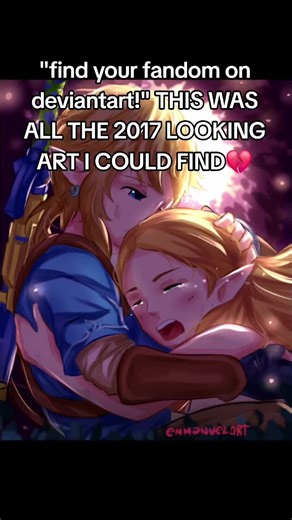 I didn't see any cringe art when I searched Zelda on Deviantart because there was only AI and good art🥀 I wish deviantart had only cringe crossovers to appear when you searched up something❤️‍🩹 #zelda #thelegendofzelda #deviantart