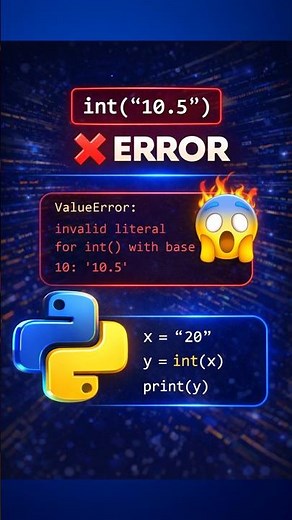 Why int("10.5") Gives Error in Python? | Common Beginner Mistake