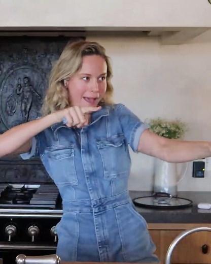 Brie Larson | Today we’re in the kitchen cooking *wait for it* VEGGIE CRUNCHWRAP SUPREMES. But first, a little dance 殺 now on YouTube! | Instagram