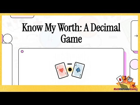Ditch the Worksheets! Know My Worth Card Game for Decimals & Place Value Strategy