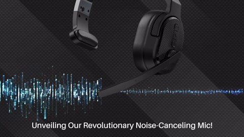 Trucker Bluetooth Headset, Wireless Headsets with Noise Cancelling Microphone, Long Battery Life Bluetooth Headphones with Detachable Earpad/Single+Dual Mode for Office/Driving/Home