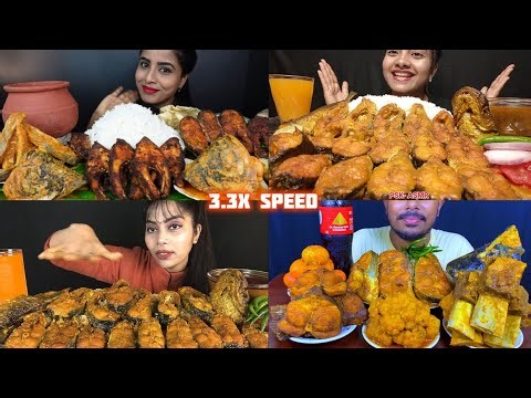 ASMR: Eating FISH FRY EATING CHALLENGE 😋😍 FISH CURRY WITH RICE /ASMR EATING MUKBANG 😘🤗
