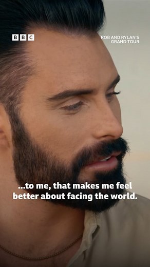 BBC Arts on Instagram: "Rob and Rylan are up for a @bafta on Sunday, for the fantastic Rob and Rylan’s Grand Tour series - watch on #iplayer ❤️ "...whether it’s a real mask or foundation, concealer and bronzer, to me that makes me better about facing the world... Rylan is my job, Ross sits at home with a tracksuit on.” - This is Rylan opening up to Rob about the mask he wears in public. Buona fortuna per domani! #rylan #robrinder #bbciplayer #bafta #bbcarts"