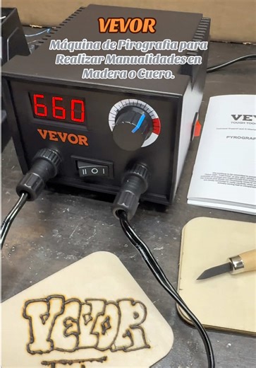 Máquina de pyrografia para realizar manualidades en madera o cuero. #pyrography #pyrographyart #woodart #woodburningart #vevor #vevortools #tool #manualidades @Vevor_US #woodburning
