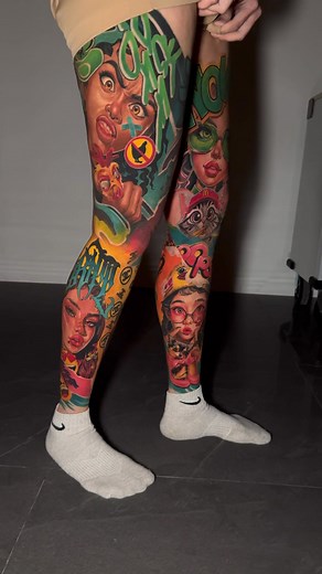 181K views · 4.6K reactions | Leg sleeve project,finally done浪 D’drops Tattoo Studio At The Infinity Angeles,Pampanga & Balanga,Bataan Done by Dheo Sevilla Lobaton | D’drops Tattoo Studio | Facebook