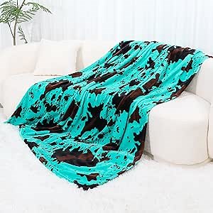 SEEGU Twin Size Teal Blanket for Bed Couch, Extra Warm Fuzzy Fleece Blanket for All-Season, Lightweight Breathable Turquoise Bed Throws for Dorm Room Decor, 60" x 80"