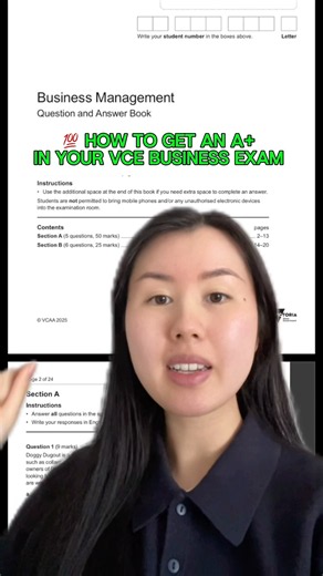 💯 HOW TO GET AN A+ on your VCE Business Exam 🤩🤩 #vce #vcebusiness #vcebusinessmanagement