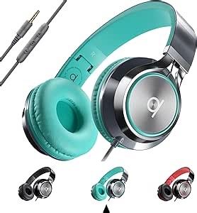 ARTIX CL750 Wired Headphones with Mic & Volume Control — Noise Isolating On-Ear Headphones for Computer and Laptop Wired, Plug in Corded Headphone Over Ear with Wire (Foldable, Aux Jack 3.5mm)