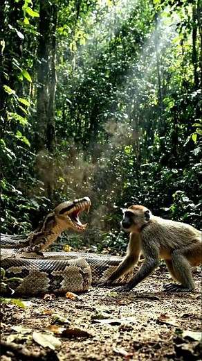 Ultra Realistic Snake vs Monkey Fight 🐍🐒 | Intense Jungle Battle